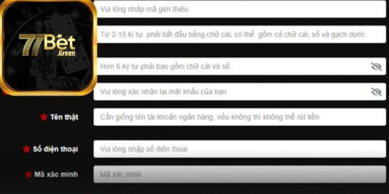 Hướng Dẫn Chi Tiết: Cách Đăng Ký 77Bet Chỉ Trong Vòng Vài Phút 4 Yêu cầu khi điền thông tin đăng ký
